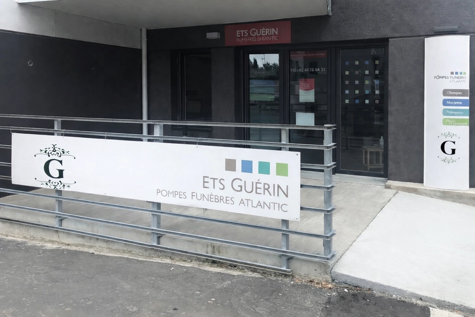 Devanture de l’agence Pompes Funèbres Guérin à Rezé (44400)
